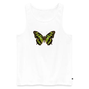 Papillon Malachite Siproeta stelenes Réaliste - Débardeur bio Premium Homme - blanc - Devant - Michal (187cm)