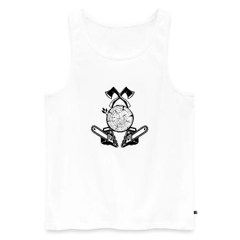 Landschaftsgärtner hart härter Gärtner - Männer Premium Bio Tank Top - Weiß - Vorne - Michal (187cm)
