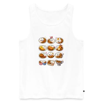 Kawaii Japanisches Curry | Reis & Katsu - Männer Premium Bio Tank Top - Weiß - Vorne - Michal (187cm)