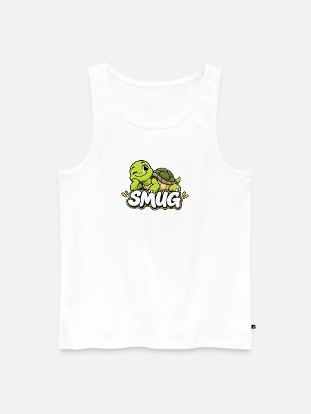 Schildkröte Smug Cartoonshirt - Männer Premium Bio Tank Top - Weiß