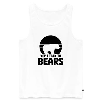 Bärensilhouette Statement - Männer Premium Bio Tank Top - Weiß - Vorne - Michal (187cm)