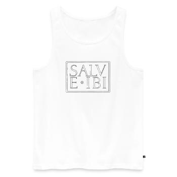Salve Ibi (Hallo Da!) - Männer Premium Bio Tank Top - Weiß - Vorne - Michal (187cm)
