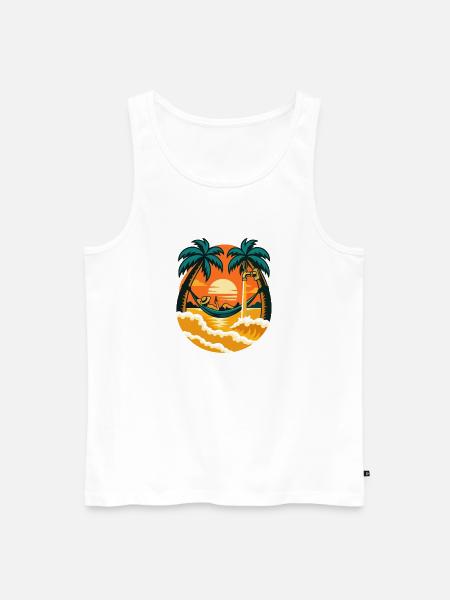 Biermeer Sunset Design - Männer Premium Bio Tank Top - Weiß