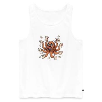 Lustiger Oktopus Lehrer korrigiert 8 Tests 32 Bit  - Männer Premium Bio Tank Top - Weiß - Vorne - Michal (187cm)