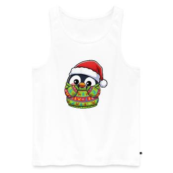 Weihnachten Pinguin Pullover Süßer Cartoon - Männer Premium Bio Tank Top - Weiß - Vorne - Michal (187cm)