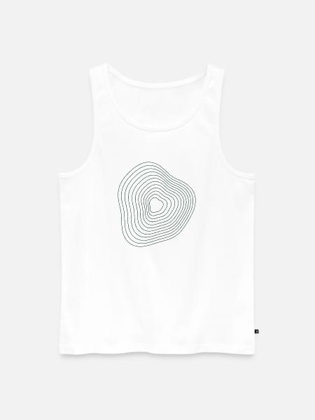 Dunkelgrüne abstrakte Schichtlinien - Männer Premium Bio Tank Top - Weiß