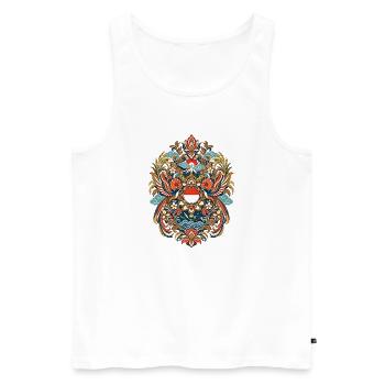 Indonesien | Inseln, Vulkan & Reis - Männer Premium Bio Tank Top - Weiß - Vorne - Michal (187cm)