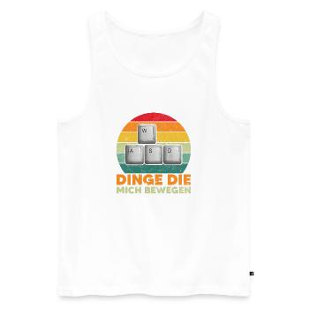 WASD Gamer Gaming PC Tastatur Lustiger Spruch - Männer Premium Bio Tank Top - Weiß - Vorne - Michal (187cm)