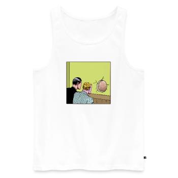 Loch in der Wand - Männer Premium Bio Tank Top - Weiß - Vorne - Michal (187cm)