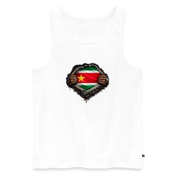 Flagge von Guadeloupe Hyper Realistische Streetwear - Männer Premium Bio Tank Top - Weiß - Vorne - Michal (187cm)