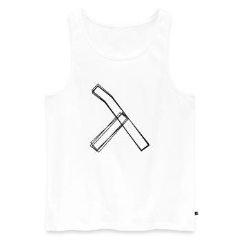 Griechischer Buchstabe Lambda handgezeichnet - Männer Premium Bio Tank Top - Weiß - Vorne - Michal (187cm)