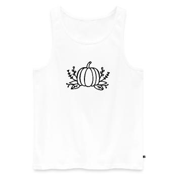 Line Art Kürbis Halloween Herbst - Männer Premium Bio Tank Top - Weiß - Vorne - Michal (187cm)