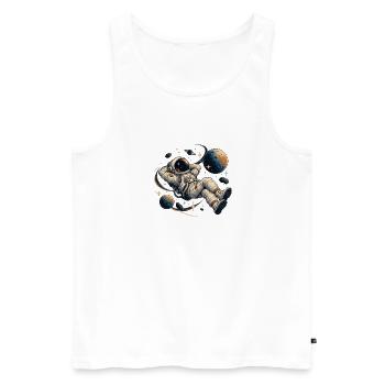 Astronaut im Orbit: Bunte Planeten - Männer Premium Bio Tank Top - Weiß - Vorne - Michal (187cm)