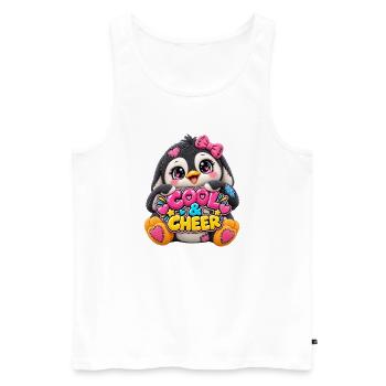 Patchwork-Pinguin mit Herztext - Männer Premium Bio Tank Top - Weiß - Vorne - Michal (187cm)