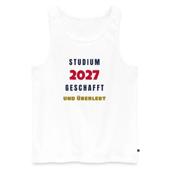 Studium 2027 geschafft und überlebt Abschluss - Männer Premium Bio Tank Top - Weiß - Vorne - Michal (187cm)