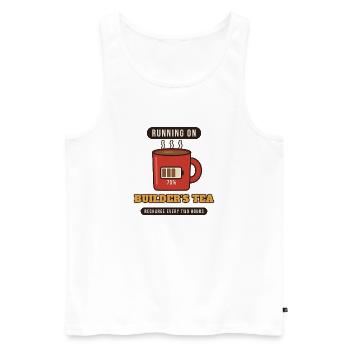 Laufen auf Builder's Tea - Männer Premium Bio Tank Top - Weiß - Vorne - Michal (187cm)