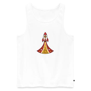 Rakete startet nach oben mit Sternen Vektor Shirt - Männer Premium Bio Tank Top - Weiß - Vorne - Michal (187cm)