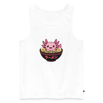 Süßer Axolotl in der Ramen Suppenschüssel - Männer Premium Bio Tank Top - Weiß - Vorne - Michal (187cm)