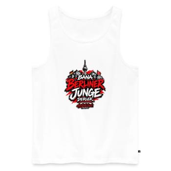 Bana Berliner Junge derler – Berlin Streetwear - Männer Premium Bio Tank Top - Weiß - Vorne - Michal (187cm)