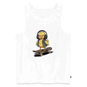 Rebellische Ente auf Skateboard - Männer Premium Bio Tank Top - Weiß - Vorne - Michal (187cm)