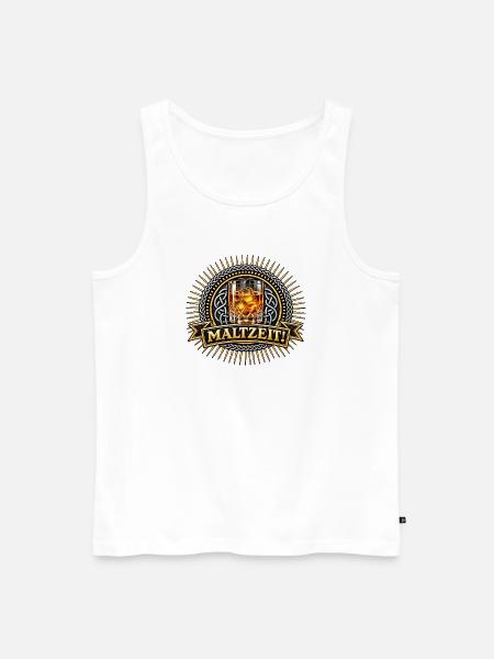 Maltzeit Whiskeyglas Motiv - Männer Premium Bio Tank Top - Weiß