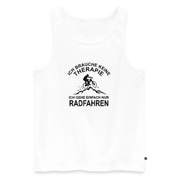 Radfahren - Ich brauche keine Therapie - Männer Premium Bio Tank Top - Weiß - Vorne - Michal (187cm)