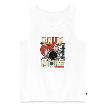 DRUM MORE - Drumset - Männer Premium Bio Tank Top - Weiß - Vorne - Michal (187cm)