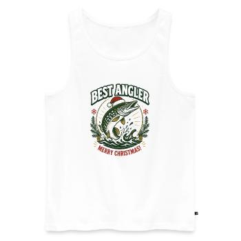 Bester Angler: Christmas Pike - Männer Premium Bio Tank Top - Weiß - Vorne - Michal (187cm)