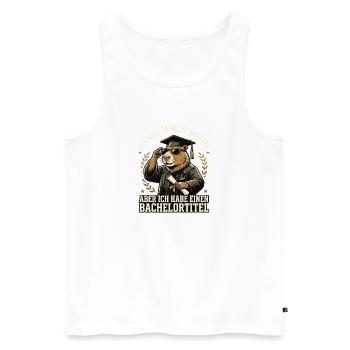 Capybara Bachelor Abschluss Studium Absolvent - Männer Premium Bio Tank Top - Weiß - Vorne - Michal (187cm)