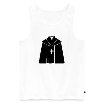 Priester Pfarrer Theologie Geschenk Christentum  - Männer Premium Bio Tank Top - Weiß - Vorne - Michal (187cm)
