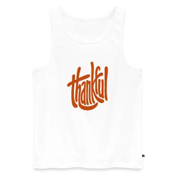 Dankbarkeit  - Männer Premium Bio Tank Top - Weiß - Vorne - Michal (187cm)