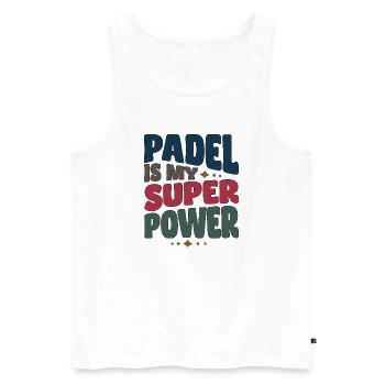 Padel Spielerin Spieler Padel is my Superpower - Männer Premium Bio Tank Top - Weiß - Vorne - Michal (187cm)