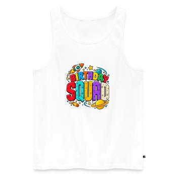 Geburtstagstrupp: Raumschiff Mondsterne - Männer Premium Bio Tank Top - Weiß - Vorne - Michal (187cm)