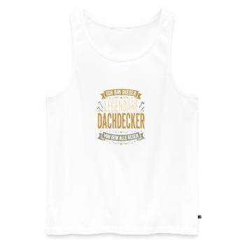 Legendärer Dachdecker Lustiger Handwerk Spruch - Männer Premium Bio Tank Top - Weiß - Vorne - Michal (187cm)