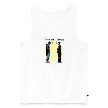 YO COUSIN, YAKUSA! - Vororte gegen Japan - Männer Premium Bio Tank Top - Weiß - Vorne - Michal (187cm)