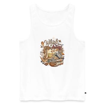 Whisk Me Away – Backen Humor Bäcker Geschenk - Männer Premium Bio Tank Top - Weiß - Vorne - Michal (187cm)