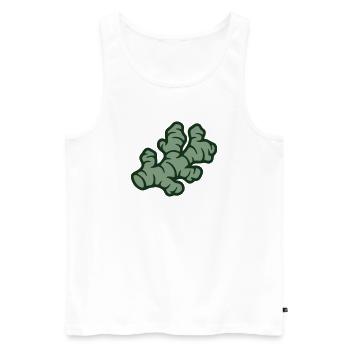 Ingwer Wurzel Grafik - Männer Premium Bio Tank Top - Weiß - Vorne - Michal (187cm)