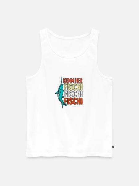 Komm her Fischi Fischi - Männer Premium Bio Tank Top - Weiß