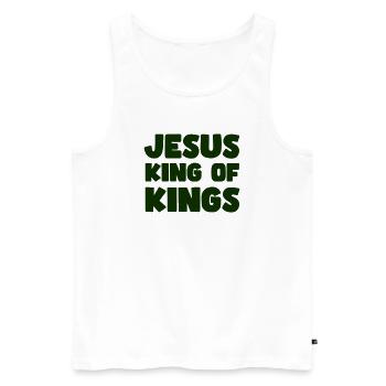 Jesus König der Könige - Männer Premium Bio Tank Top - Weiß - Vorne - Michal (187cm)