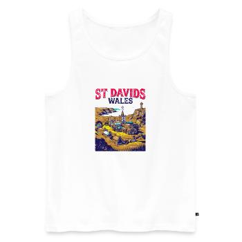 City St Davids Wales Historic Cathedral - Männer Premium Bio Tank Top - Weiß - Vorne - Michal (187cm)