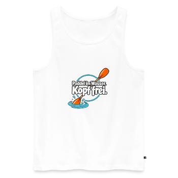 Paddelsport Paddler Kajak Kanu SUP Wassersport - Männer Premium Bio Tank Top - Weiß - Vorne - Michal (187cm)