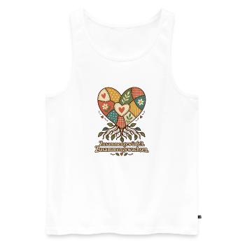 Patchworkfamilie Stiefeltern Bonusmama Bonuspapa - Männer Premium Bio Tank Top - Weiß - Vorne - Michal (187cm)