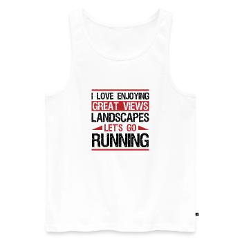 XC Running Gifts - Perfect XC Runner Design Idea - Männer Premium Bio Tank Top - Weiß - Vorne - Michal (187cm)