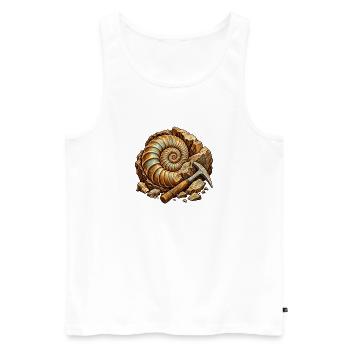 Entdeckung des Ammonitfeldes - Männer Premium Bio Tank Top - Weiß - Vorne - Michal (187cm)