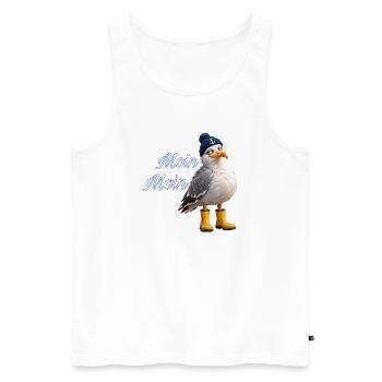 Moin Moin Möwe - Männer Premium Bio Tank Top - Weiß - Vorne - Michal (187cm)