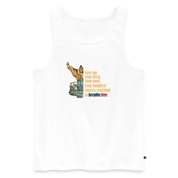Gib mir deine Müdigkeit - Männer Premium Bio Tank Top - Weiß - Vorne - Michal (187cm)