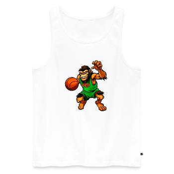 Schimpansen Basketballerin / Basketball Affe - Männer Premium Bio Tank Top - Weiß - Vorne - Michal (187cm)