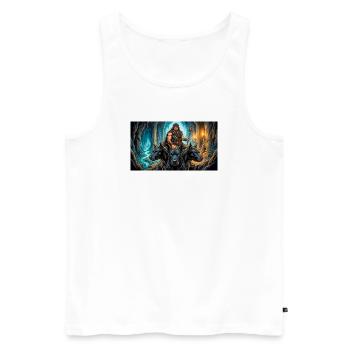 Hades erlaubt Herakles, Cerberus zu nehmen - Männer Premium Bio Tank Top - Weiß - Vorne - Michal (187cm)