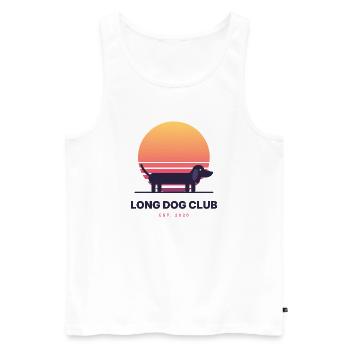 Long Dog Club - Männer Premium Bio Tank Top - Weiß - Vorne - Michal (187cm)