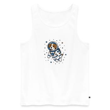 Hund Astronaut Helm Weltraum Hunde Vektor Shirt - Männer Premium Bio Tank Top - Weiß - Vorne - Michal (187cm)